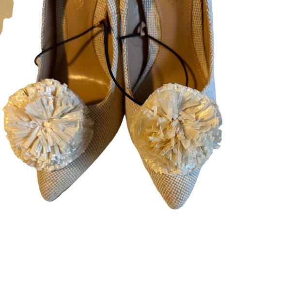 Eva Mendes New York Company cream pump with pom pom size 8 - Picture 3 of 6